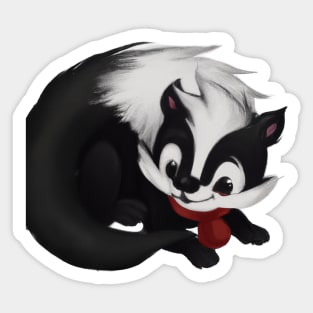 Cute Skunk Drawing Sticker